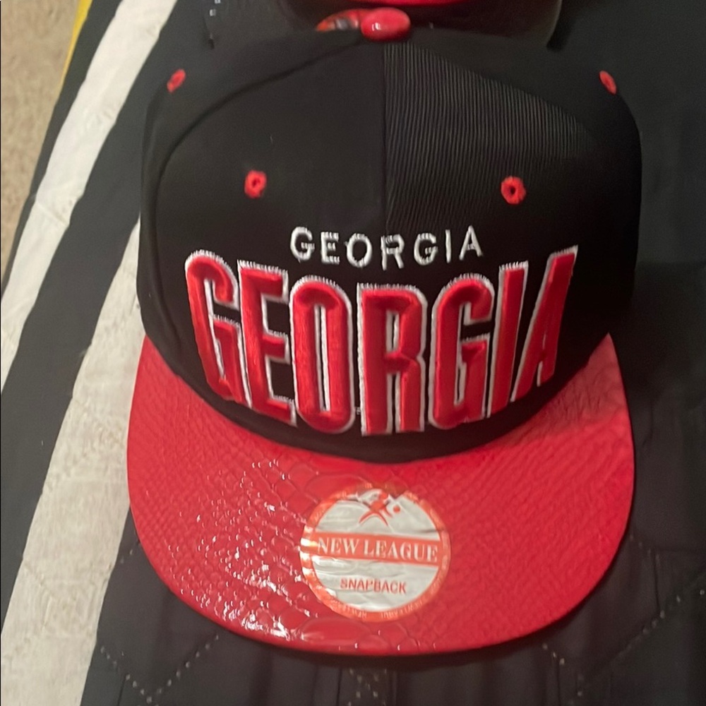 Georgia Snapback Hat - Black and Red
